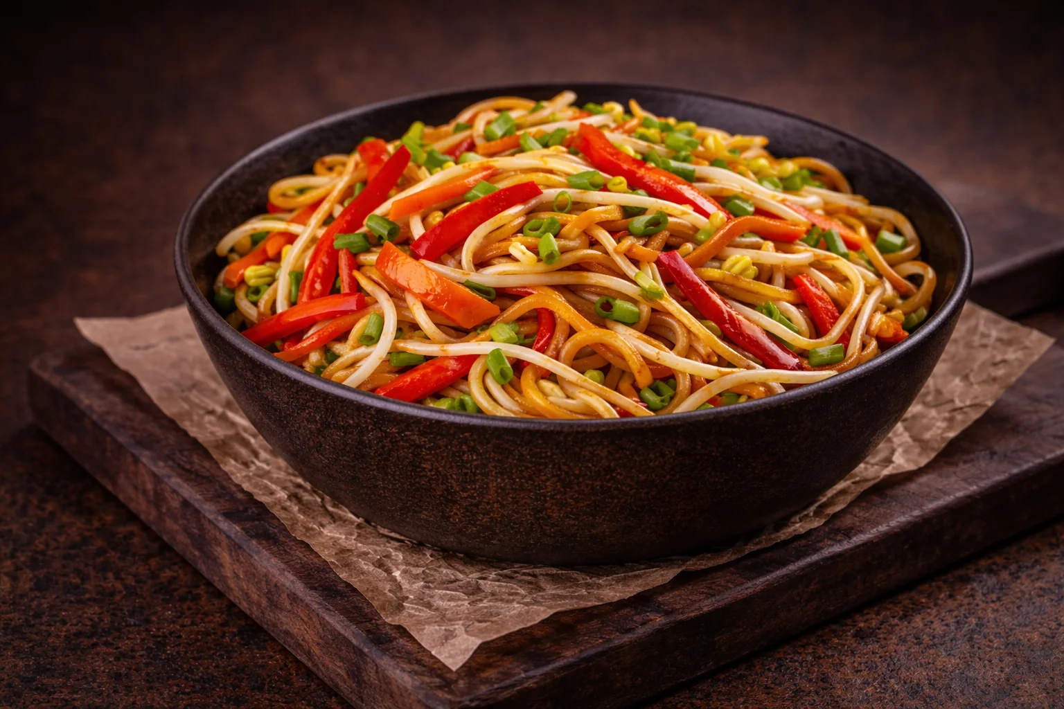 Гонконгская лапша с овощами