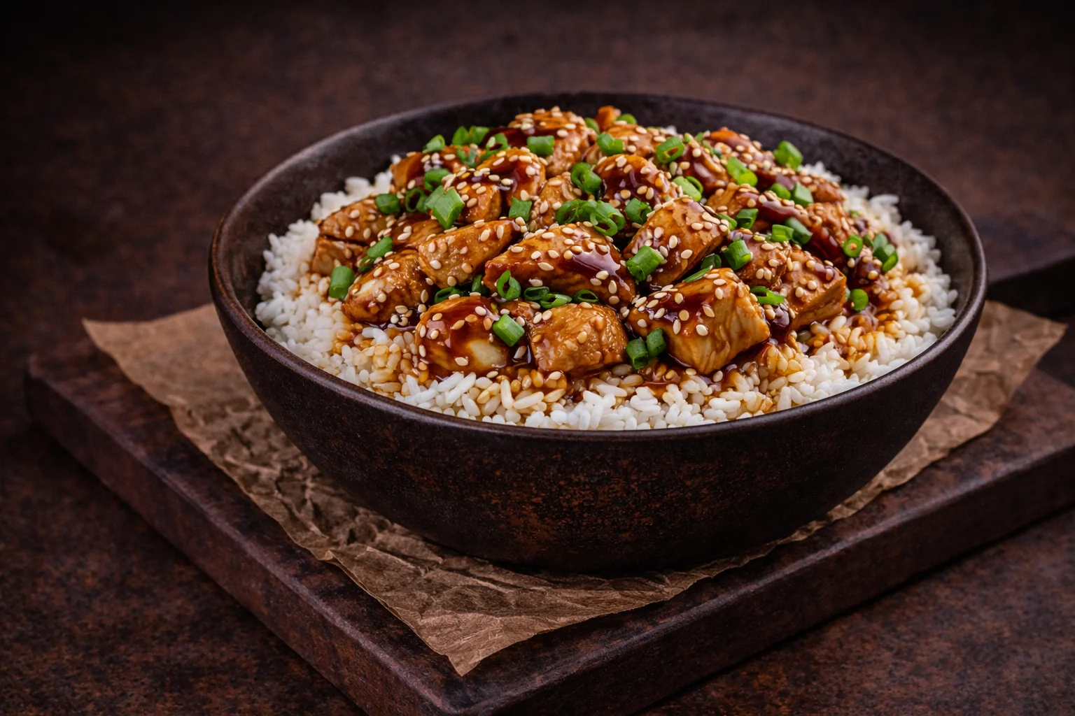 Курица в соусе терияки с рисом
