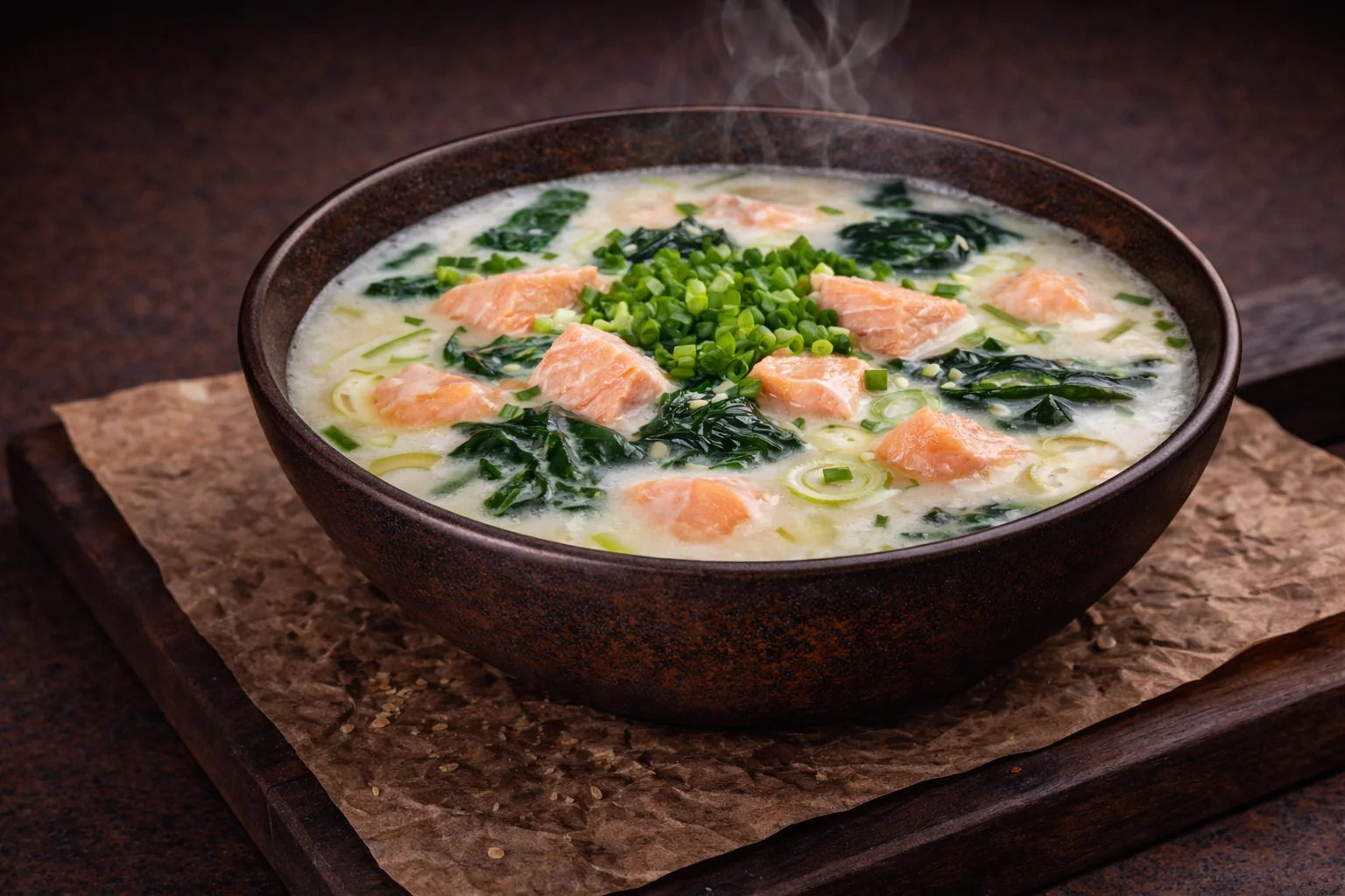 Сливочный суп с лососем